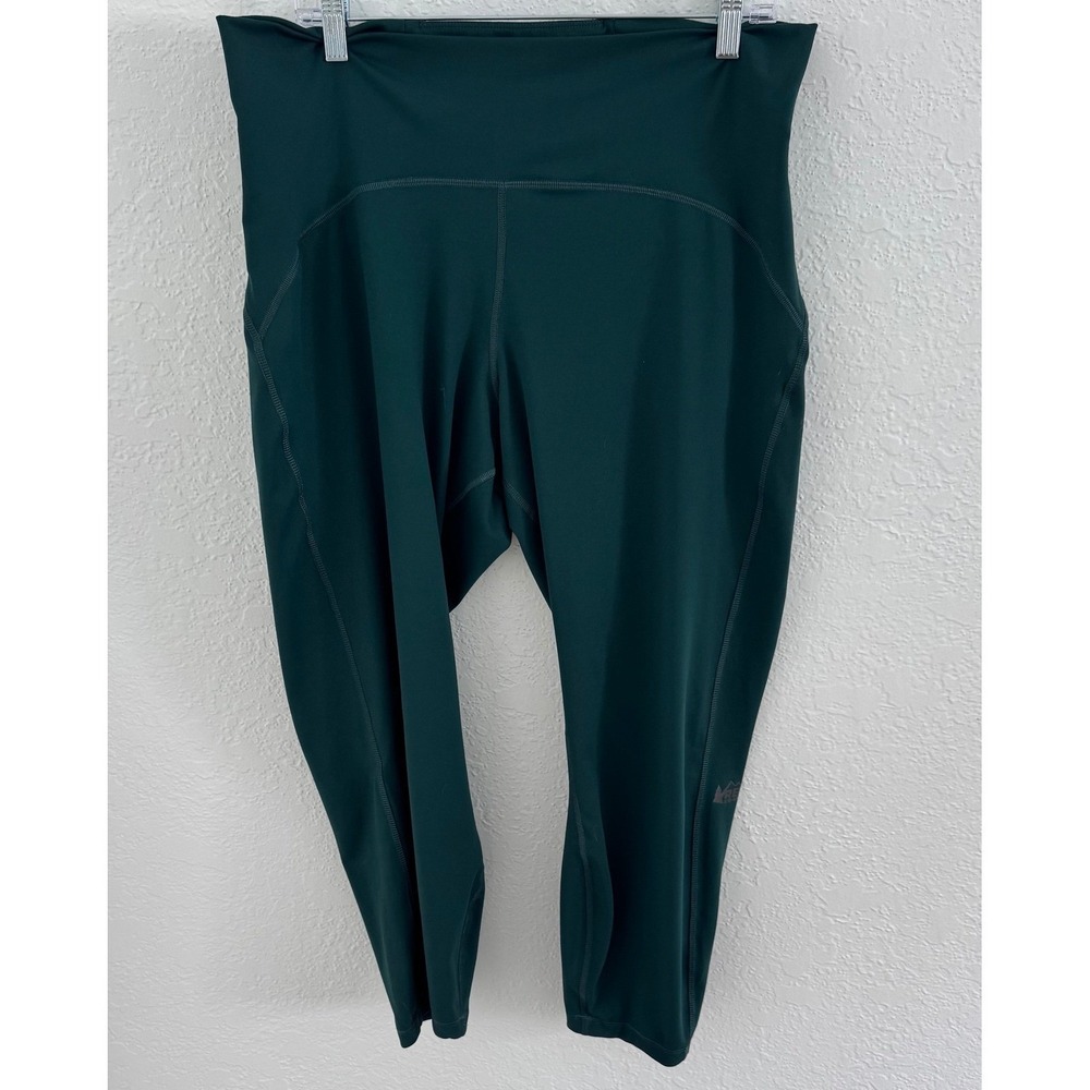 REI Co-op Active Pursuit Cropped Leggings Green Women's 2XL Hiking Gorpcore Yoga